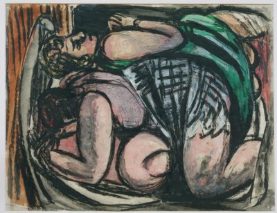 Två kvinnor ligger ner av Max Beckmann