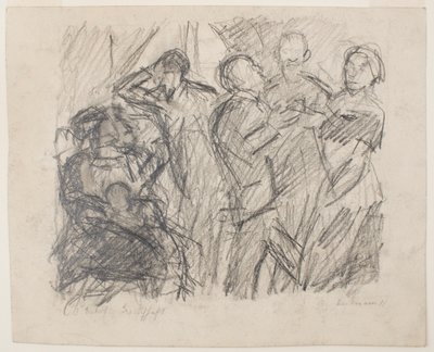 på recto: I [Första] Sketch for Society Party av Max Beckmann