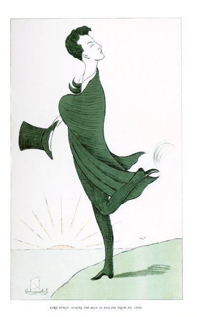 Lord Byron, Shaking the Dust of England from his Shoes, 1904. av Henry Maximilian Beerbohm