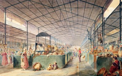 Interiör av Les Halles, 1835 av Max Berthelin