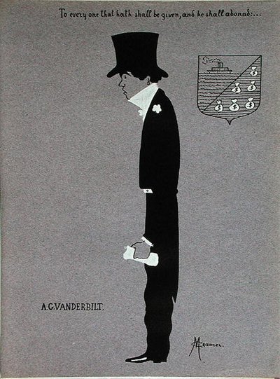 Karikatyr av Alfred Gwynne Vanderbilt (1877-1915), från "Millionaires of America" av Max Cramer