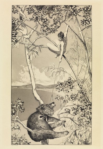 Björn och älva (Intermezzi, opus IV, blad 1) av Max Klinger