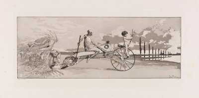 Cupid, Death and the Beyond Amor, Tod und Jenseits tallrik XII från Intermezzos..., 1881. av Max Klinger