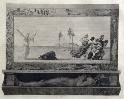 Döden som frälsare (Der Tod als Heiland) illustration från del 1, opus XI av "Om döden av Max Klinger