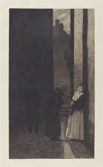 Ett steg ett steg, 1883. av Max Klinger