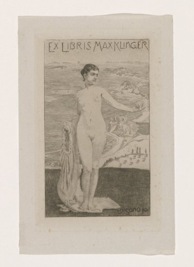 Ex libris från Max Klinger Lo sono io (titel på objekt) av Max Klinger