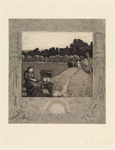 Barn (Om döden, första delen, opus XI, blad 5) av Max Klinger