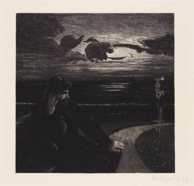 Natt (Om döden, första delen, opus XI, blad 1) av Max Klinger