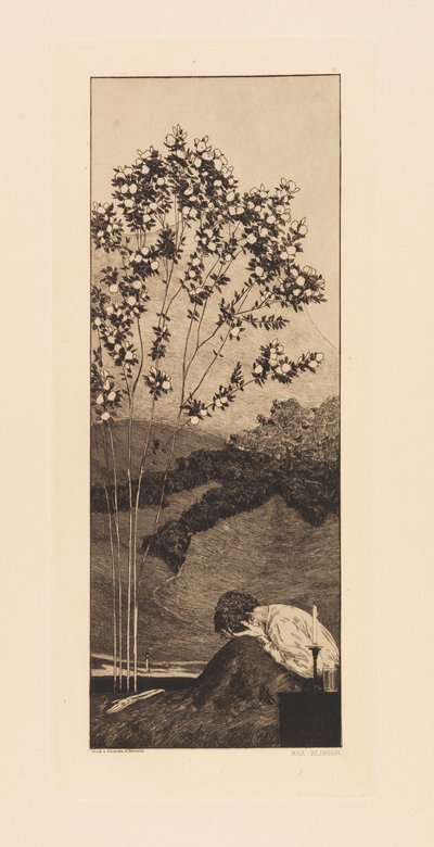 Opus VI, från Paraphrase on the Finding of a Glove, 1881. av Max Klinger
