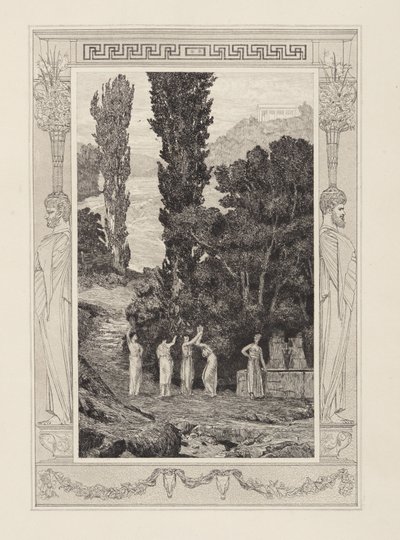 Vandrande Psyke (Amor och Psyke, opus V, blad 28) av Max Klinger