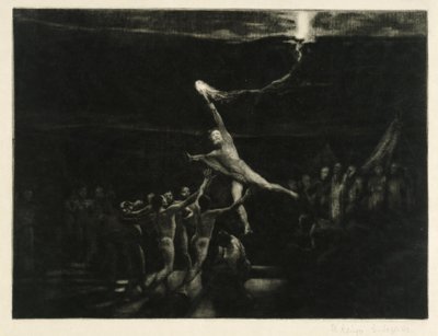 Ljusstölden (blad 22 ur: Opus XII, Brahmsfantasi) av Max Klinger