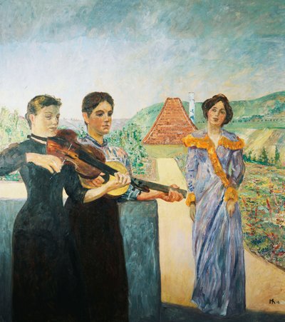 Tre kvinnor i vingården; Tre kvinnor i vingården, 1912 av Max Klinger