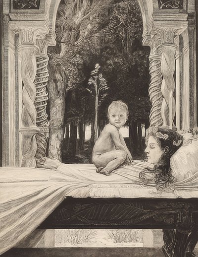Död mamma. 1889 av Max Klinger