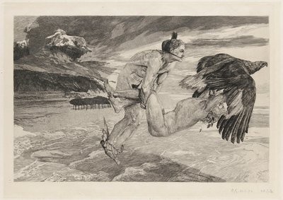 Bortrövandet av Prometheus, plansch 14, Brahmsfantasi, op. XII av Max Klinger