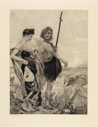 Frestelse (Om döden, andra delen, opus XI, blad 10) av Max Klinger