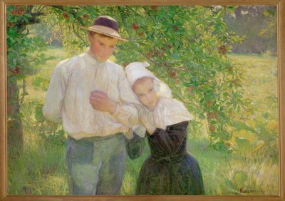 Spaziergang im Garten - En promenad i trädgården ... (målning på duk) av Max Kurzweil