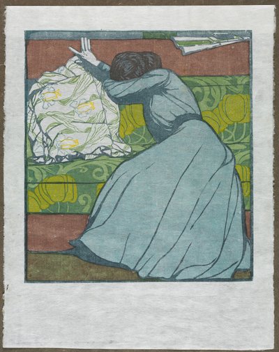 Kudden Martha Kurzweil Sittande på en Divan, 1903. av Max Kurzweil