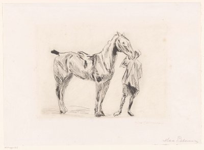 Man med ridhäst av Max Liebermann (signed by artist)