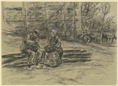 En arbetare som äter sin lunch av Max Liebermann