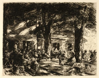Beer Garden i Rosenheim av Max Liebermann