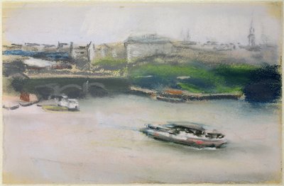 Binnenalster med Lombardsbrucke, Hamburg, 1910 (pastell på papper) av Max Liebermann