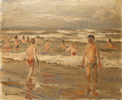 Pojkar som badar i havet; Pojkar badar i havet, 1899 av Max Liebermann