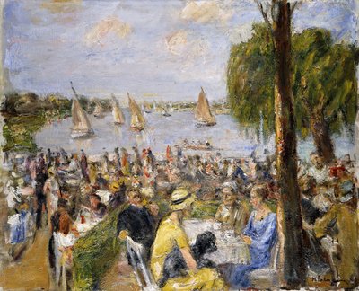 Garden Cafe vid Wannsee; trädgårdskafé vid Wannsee, av Max Liebermann