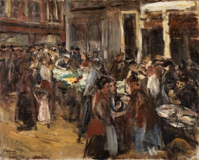 Grönsaksmarknad i Amsterdam av Max Liebermann