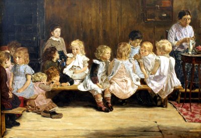 Tyska: Kleinkinderschule in Amsterdam Barnskola i Amsterdam av Max Liebermann