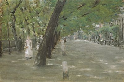 Kirchenallee i St. Georg, Hamburg (pastell på papper) av Max Liebermann