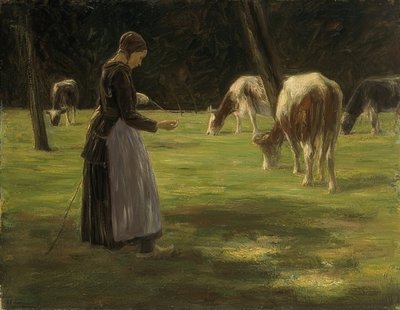 Kuhhirtin. 1890-192 av Max Liebermann