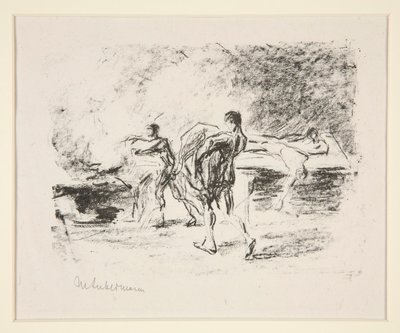 Kremering av lik, till Goethes Bassompierre (kremeringsscen) av Max Liebermann