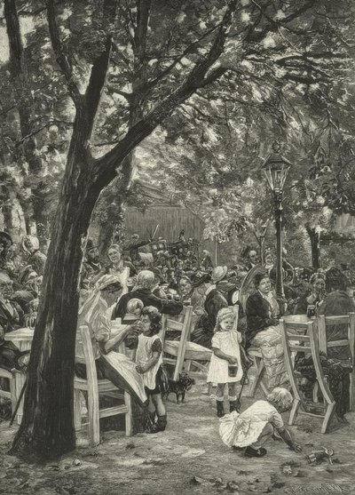 Liebermann, ölträdgårdskonsert av Max Liebermann
