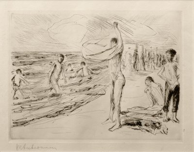 M.Liebermann, pojkar som badar i vinden av Max Liebermann