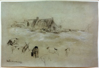 M.Liebermann, strandhus, getter i förgrunden av Max Liebermann