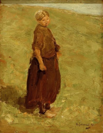 Flicka på dynen, stående till höger av Max Liebermann