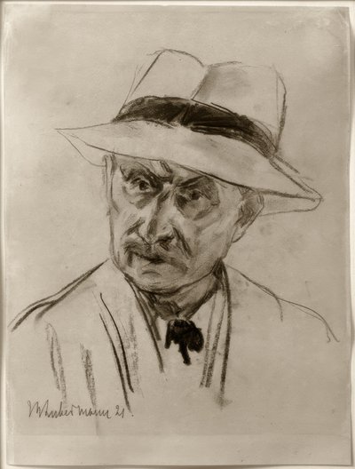 Max Liebermann / Självporträtt med panamahatt av Max Liebermann