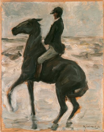 Ryttare till vänster på stranden av Max Liebermann