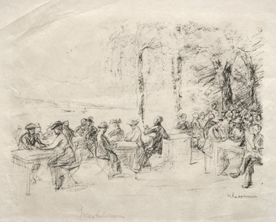 Restaurang vid vattnet. av Max Liebermann