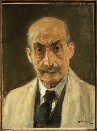 Självporträtt (byst i målarrock) av Max Liebermann