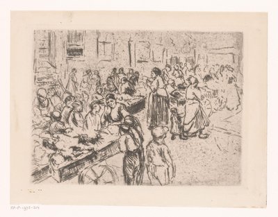アムステルダムスウェーデン語の古いユダヤ人地区のストリート トレード av Max Liebermann
