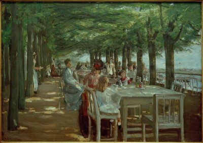 Terrass i restaurang Jacob i Nienstedten på Elbe av Max Liebermann