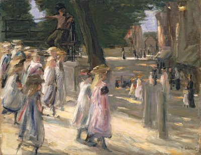 Vägen till skolan i Edam (olja på duk) av Max Liebermann