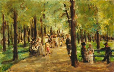 Vandrare i Tiergarten; Walkers in the Tiergarten, 1918 av Max Liebermann