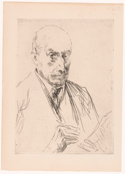 Självporträtt av Max Liebermann, penna i handen av Max Liebermann