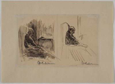Två porträtt av hans far Louis Liebermann i fåtöljen av Max Liebermann
