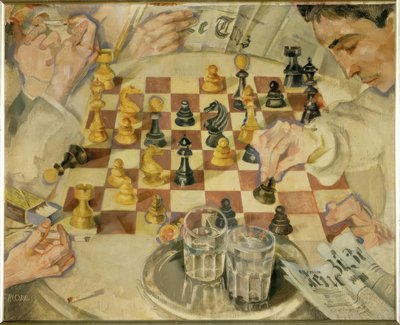 Schackspelarna av Max Oppenheimer