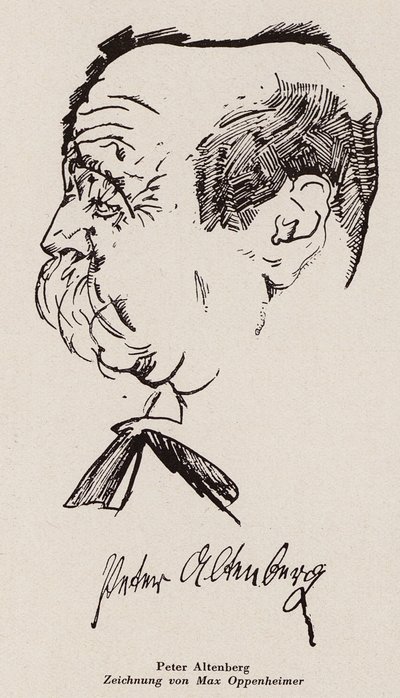 Peter Altenberg, österrikisk författare och poet (litografi) av Max Oppenheimer