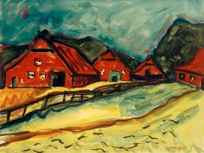 Bondgårdar i Dangast av Max Pechstein