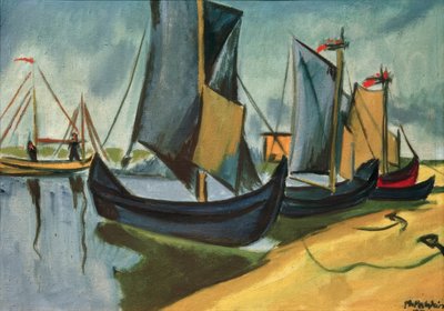 Fiskebåtar i Nidden av Max Pechstein